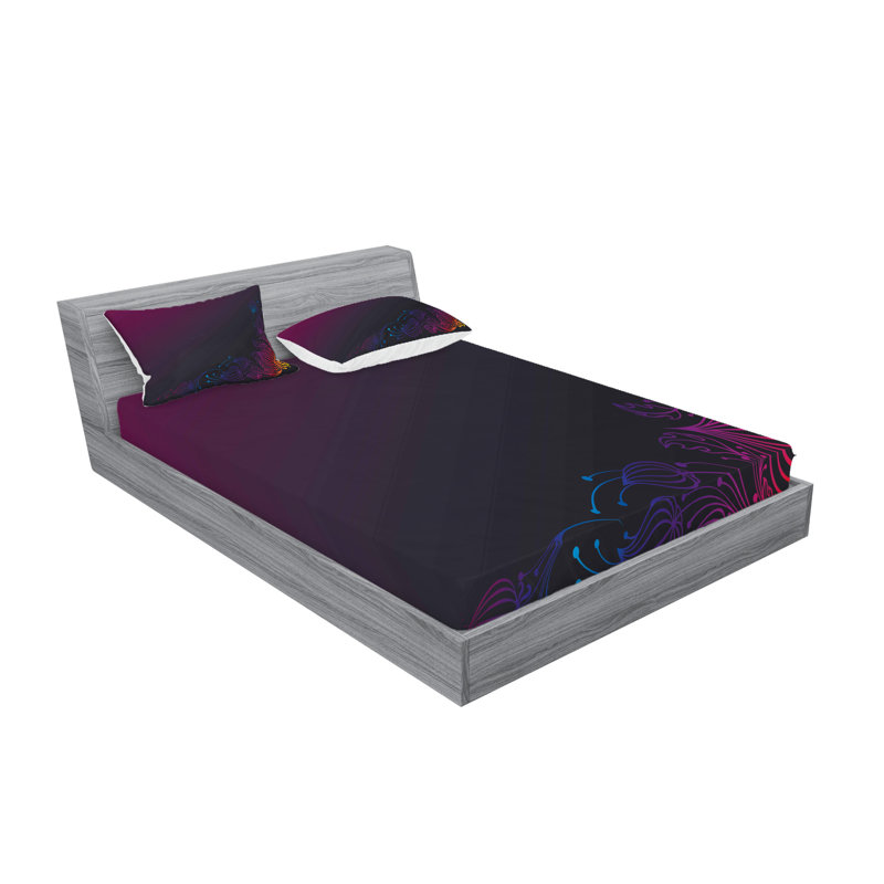 Ambesonne Ombre Fitted Sheet & Pillow Sham Multicolor, Cal King Sheet Set + 5 Additional Pieces