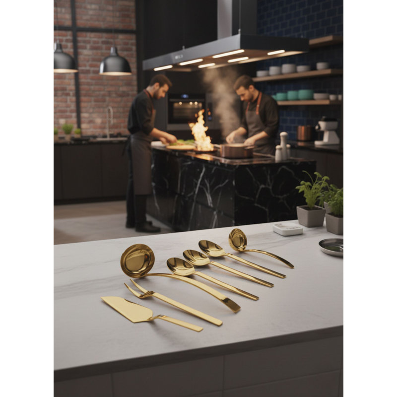 STILE By PININARINA 7 - Piece Stainless Steel Hostess Set, Mirror