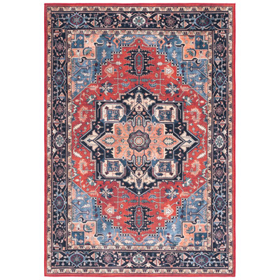 Tapis de style sud-ouest lavable à la machine en feutre / velours / film laminé Willamae Orlando