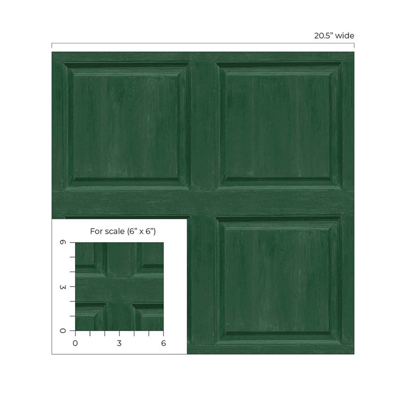 Dora Arthouse 18' L x 20.5" W Peel and Stick Wallpaper Roll, Emerald Green