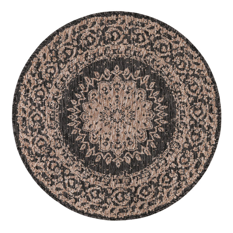 Ornate Lamotte Indoor/Outdoor Area Rug, Round 3'1"