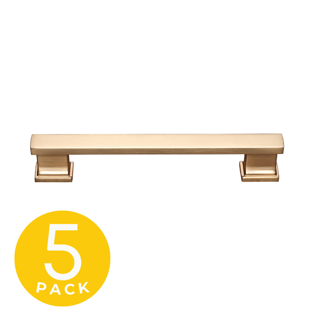 Hexa Series 5 in. (128 mm) Center-to-Center Modern Cabinet Handle/Pull (5-Pack) (Set of 5) Sapphire 