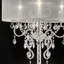 Grande lampe de table 35 "Evangelia", finition argentée et accents de cristal, abat-jour transparent