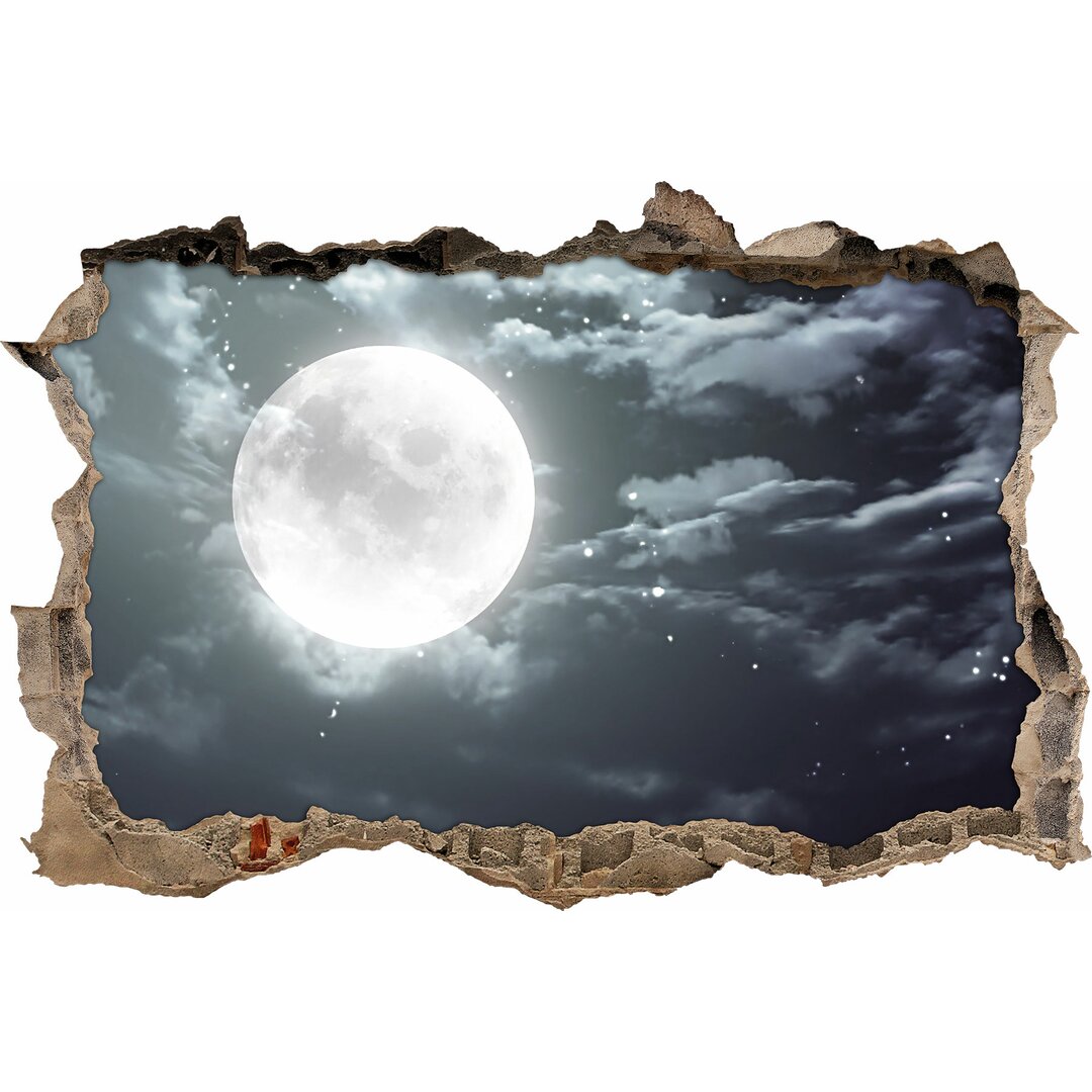 Wandtattoo Vollmond am Wolkenhimmel