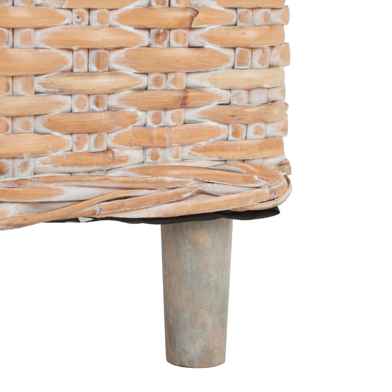 Iraan Rattan Barrel Chair, Blanc naturel délavé