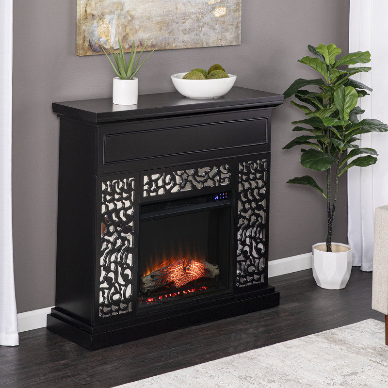 Marsallo Contemporary Electric Fireplace with Touch Screen Control Panel  Black