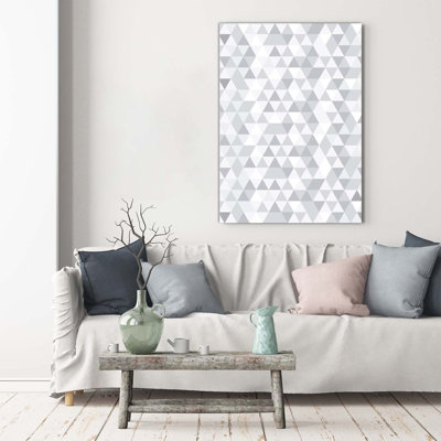 Grey Triangles - Wrapped Canvas Print
