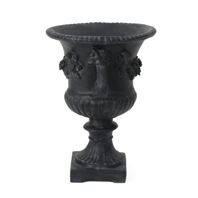 Magnesium Oxide Urn In Antique Black - Ready To Place, 17.3X17.3X24 Inches Planter With Finish Oxide, 17.3L X 17.3W 24H, Patio