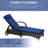 - Pool Chair With 5 Settings , Wheels, Cushion & , Brown And Dark Blue Pe Lounger Of , Adjustable Levels, Relax Seat