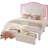 Chaille LED Bed Frames with Storage Drawer, Upholstered Platform Bed with Adjustable Headboard-105526764-105526762