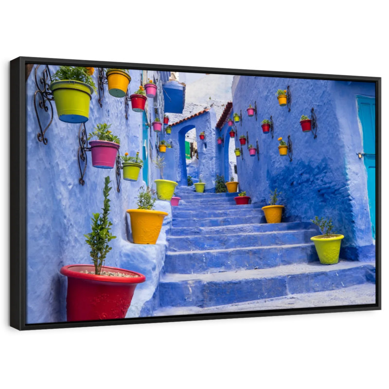 Architecture «Rue bleue marocaine», H 21 po x l 31 po
