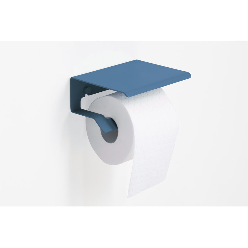 Porte-papier hygiénique mince avec couvercle, Bleu