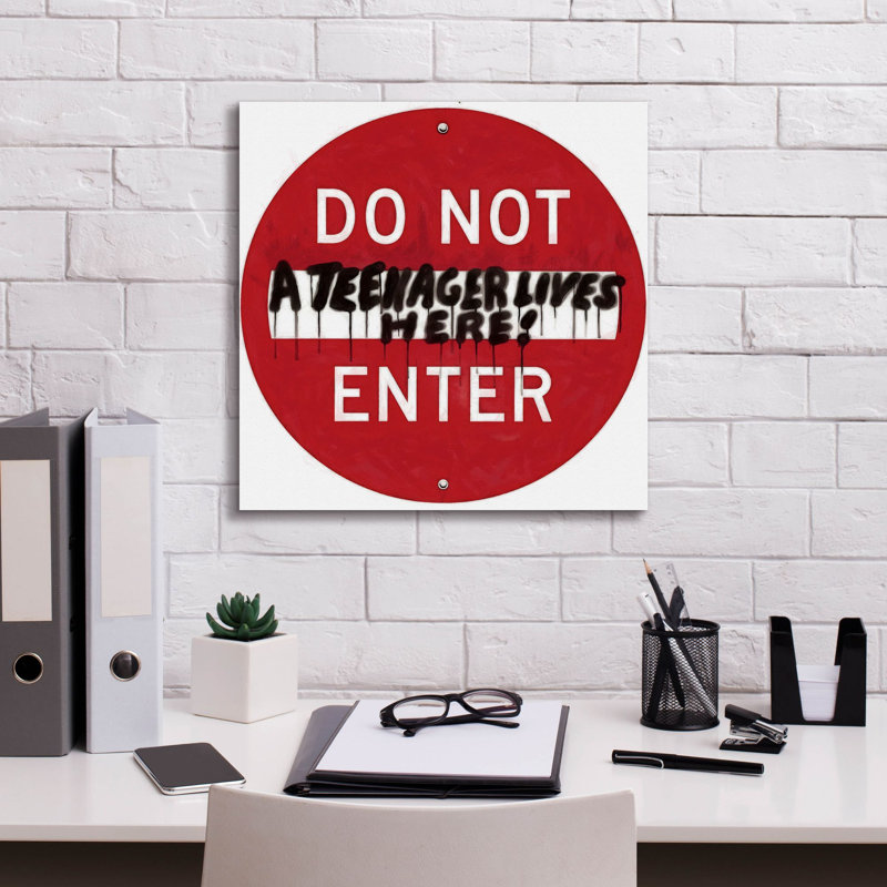 «Epic Graffiti» «Graffiti Sign 7» par Alonzo Saunders, art mural sur toile, 18 po x 18 po, H 18 po x l 18 po