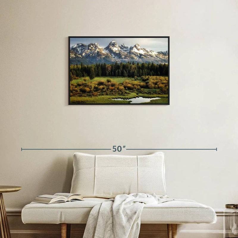 Grand Teton Beauty, Cadre flottant noir, 31 po x 21 po