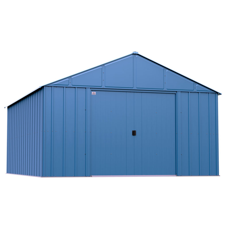 12 ft x 15 ft Blue Grey Steel Storage Shed