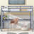 Grey Twin High Loft Bed With Features And Desk, Constructed From Robust Rubber Wood For ' Size Guardrail Built-In Desk In Grey, Made Of Quality A Stylish Bedroom Setup