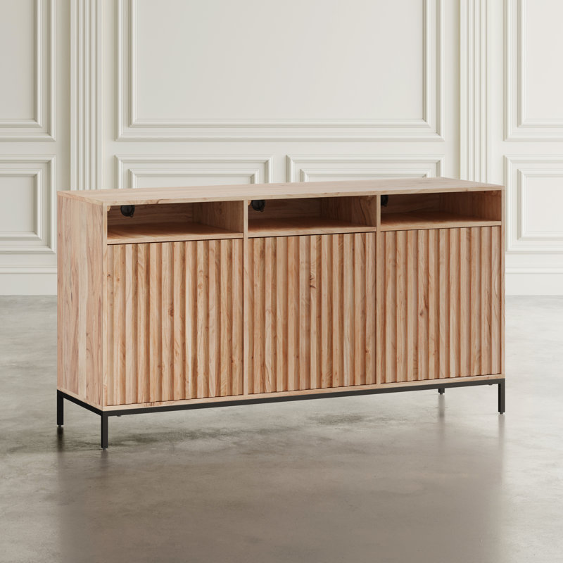 Armoire-meuble télé Sylar, Marron clair, H 30 po x l 50 po x P 18 po
