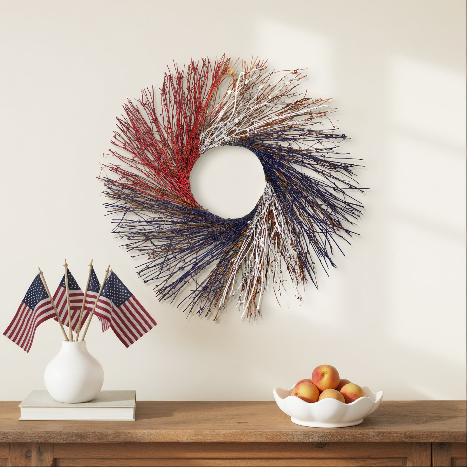 24'' Independence Day Faux Twig Wreath