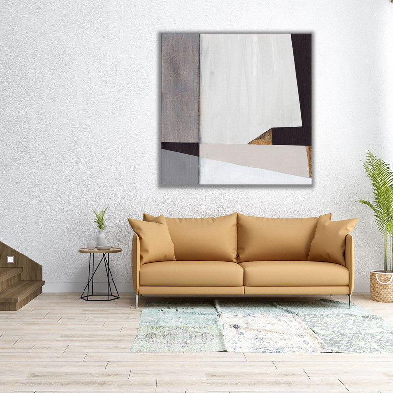 Neutral Geometrics II - reproduction d'art sur toile, H 24 po x l 24 po