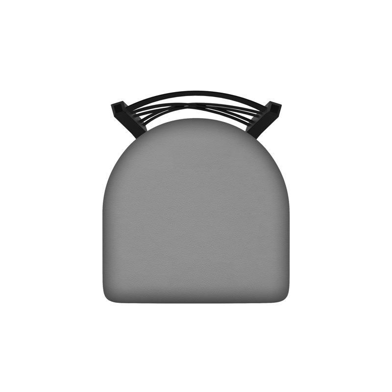 Catalina 18'' H Upholstered Metal Side Chair, Black Wrinkle, Vinyl-Canter Folkstone Gray