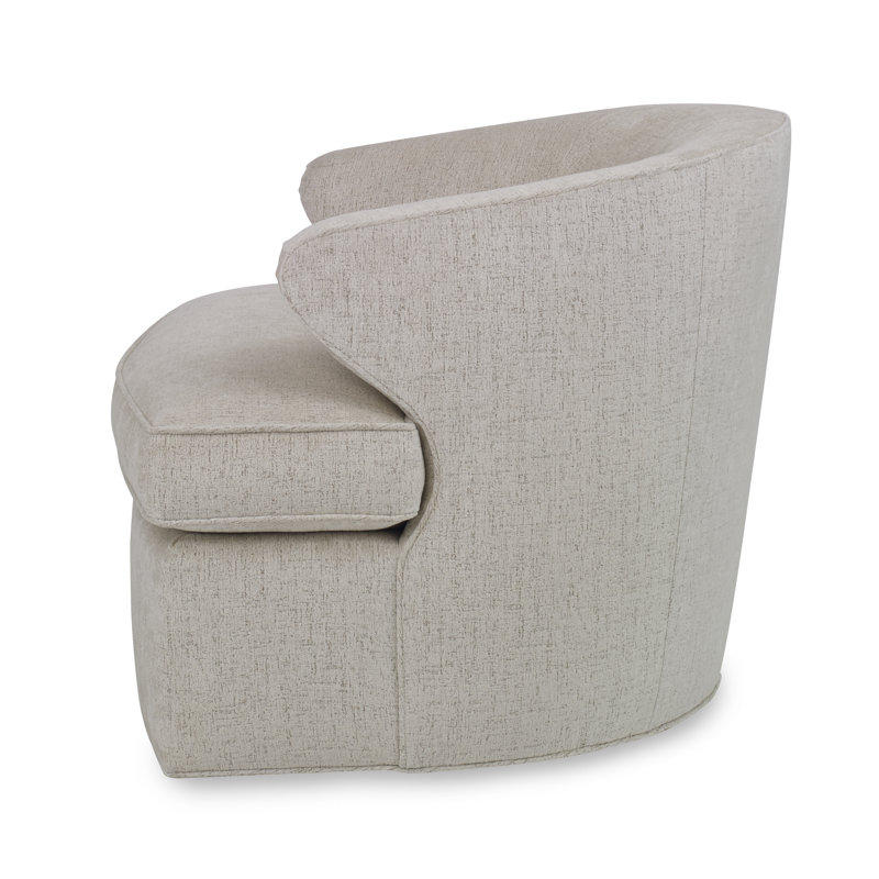 Scoop Swivel Barrel Chair, Filigree Ivory 100% Polyester