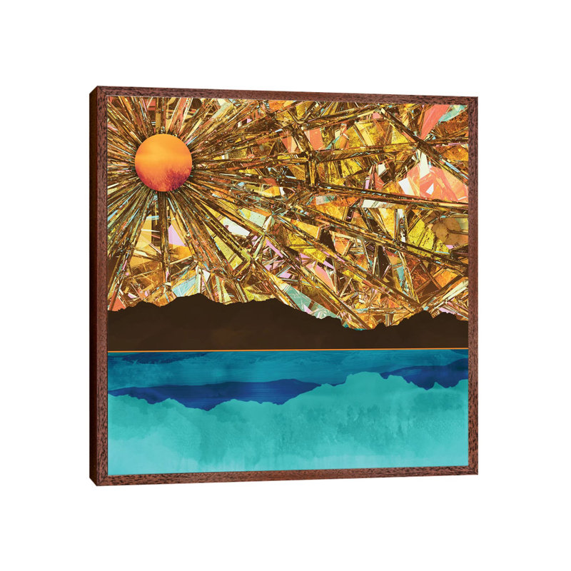 Fractured Sky - Print on Canvas, 66.04 cm H x 66.04 cm W, Classic Brown Wood Framed