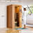 Sauna Pro 1-Person Indoor Low EMF Far Infrared Sauna in Okoume with BT Speakers, LED Lighting and App Control, for Home Spa & Therapy