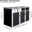 Remise en métal pour poubelle d'extérieur - Peut contenir 3 poubelles, résistantes aux intempéries, grises pour la structure