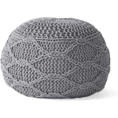 Knitted Wool 20 x 20 Round Pouf