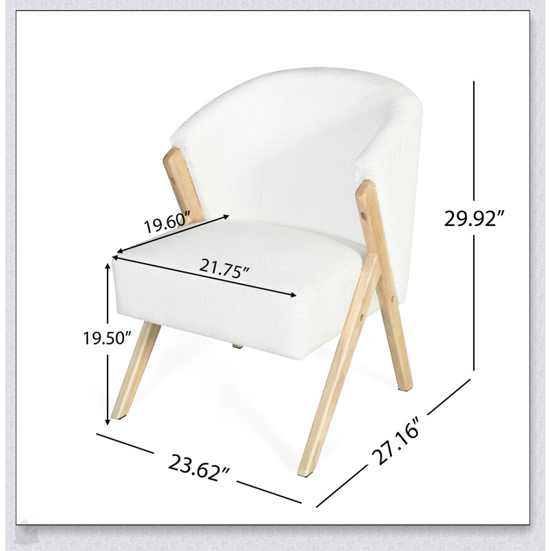 Chaise d'appoint moderne avec revêtement blanc et structure en bois massif, design minimaliste pour le confort et le style dans n'importe quelle pièce