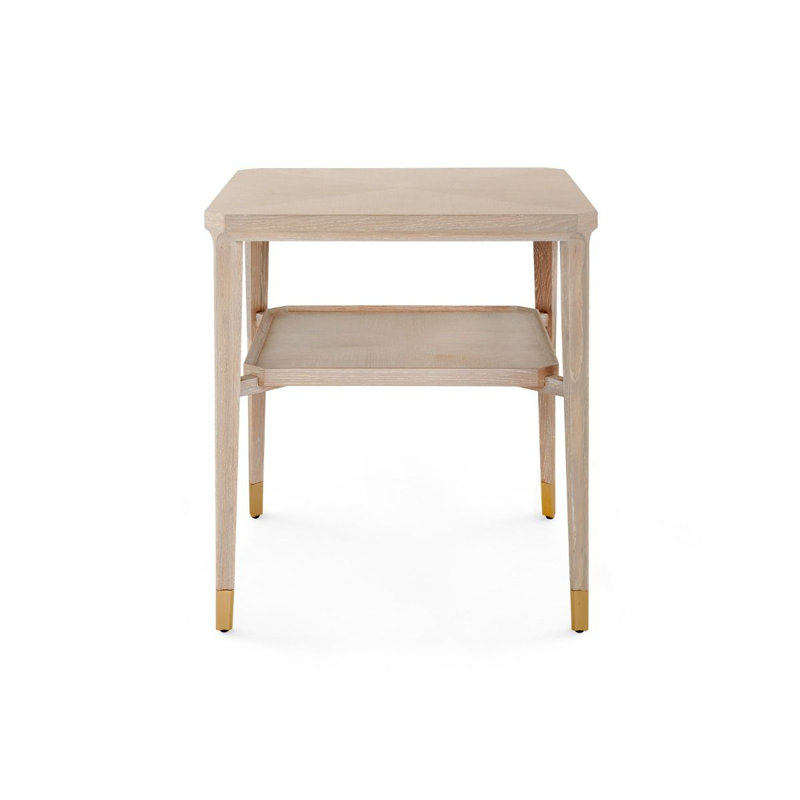 Bertram End Table, Bleached Cerused Oak