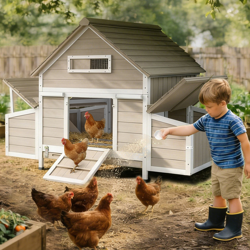 Large Chicken Coop With Two Nesting Box