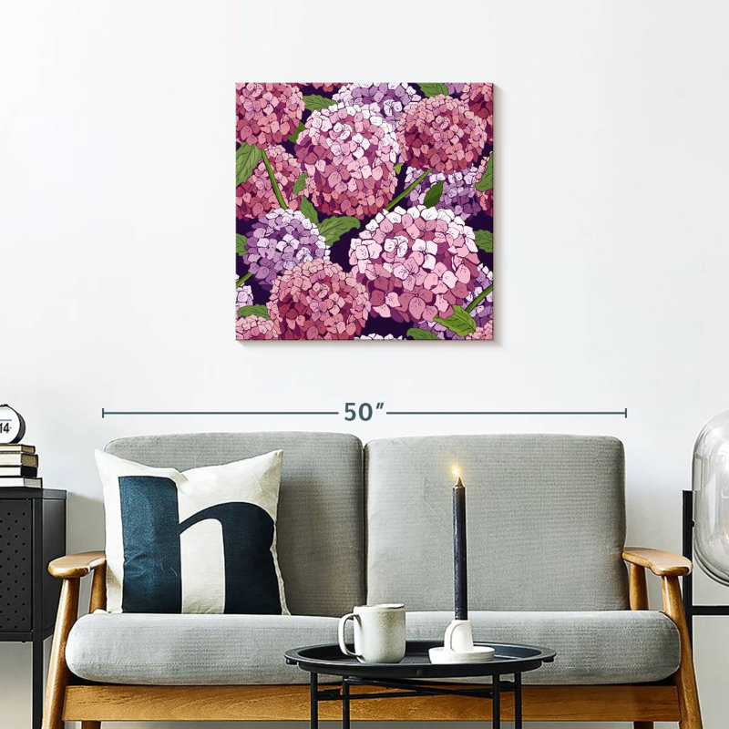 Hortensias roses et mauves Harnek, H 24 po x l 24 po