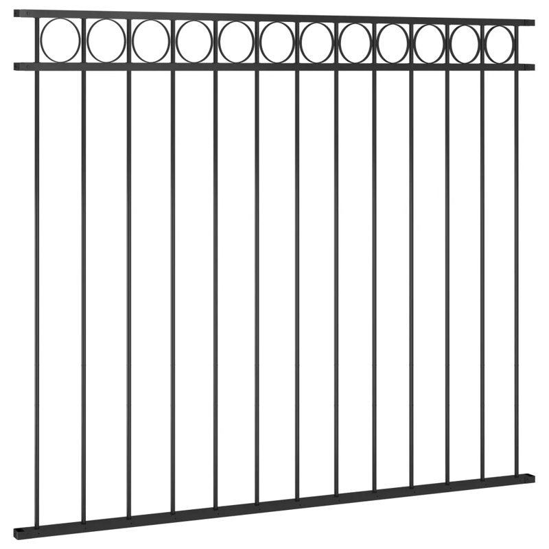 Parthena Black Metal Fence Panels, 150cm H x 170cm W