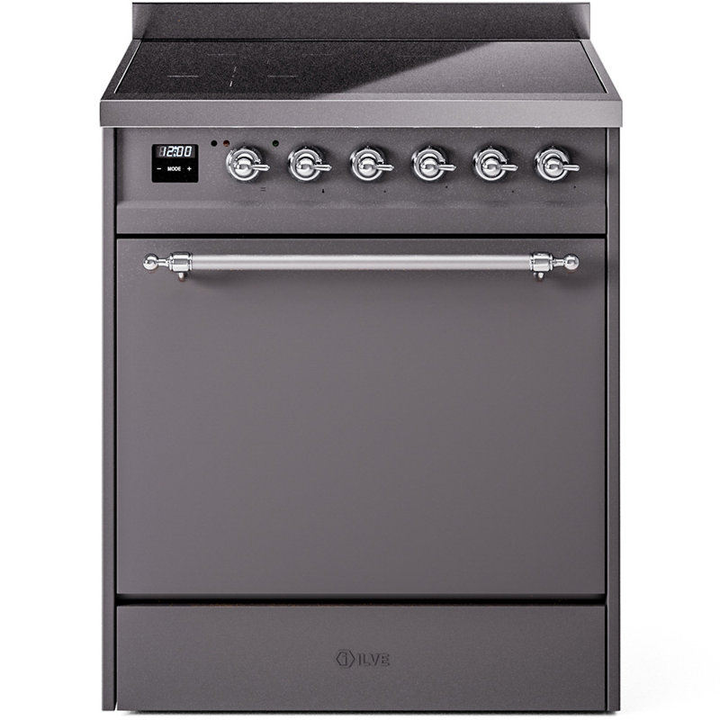 ILVE Nostalgie II 30 in Induction Range, Graphite Matte/Chrome