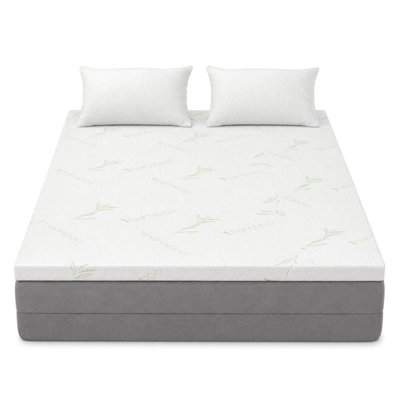 4cm Bamboo Memory Foam Mattress Topper, White