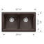 Vintera SILGRANIT 33" L X 19'' W Double Bowl Farmhouse Sink-55644554