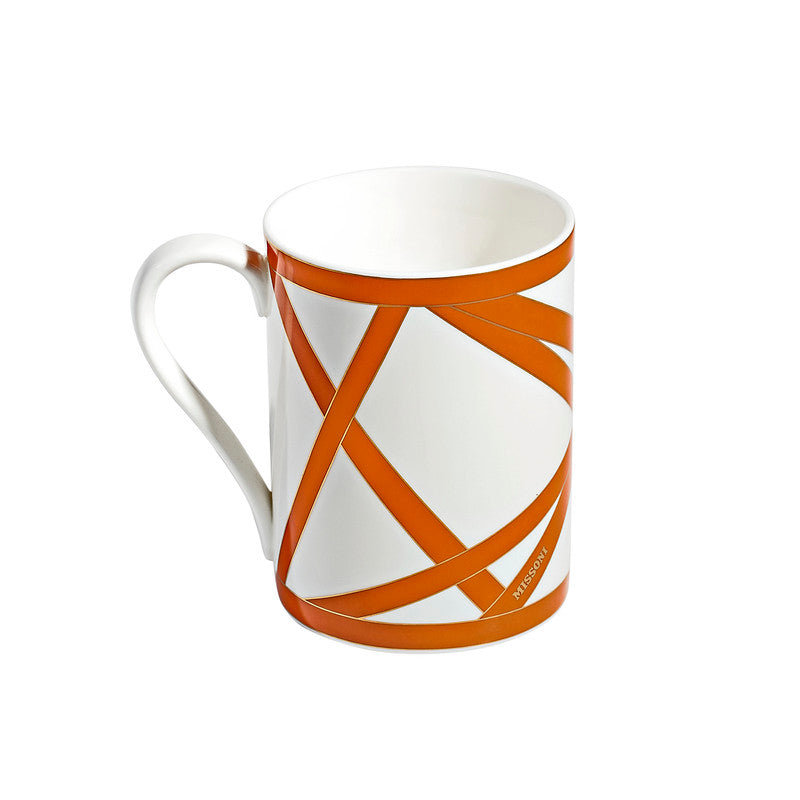Nastri Bone China Coffee Mug, Orange