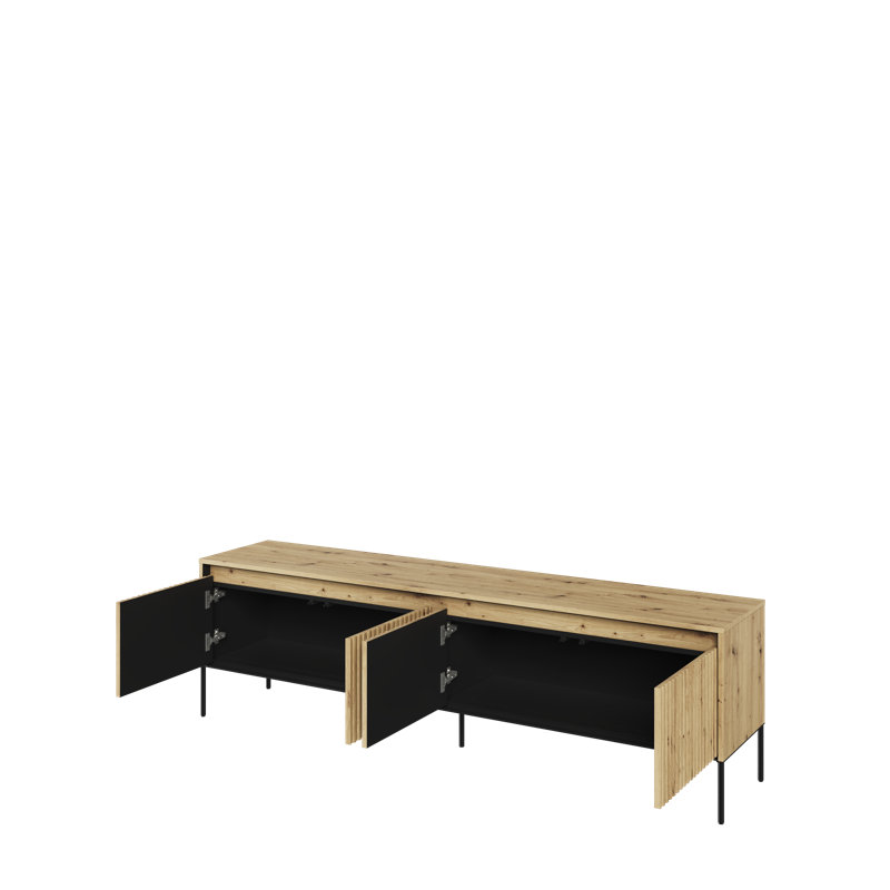 Alterizio Unfinished TV Stand, Oak Artisan/Black, 193cm W