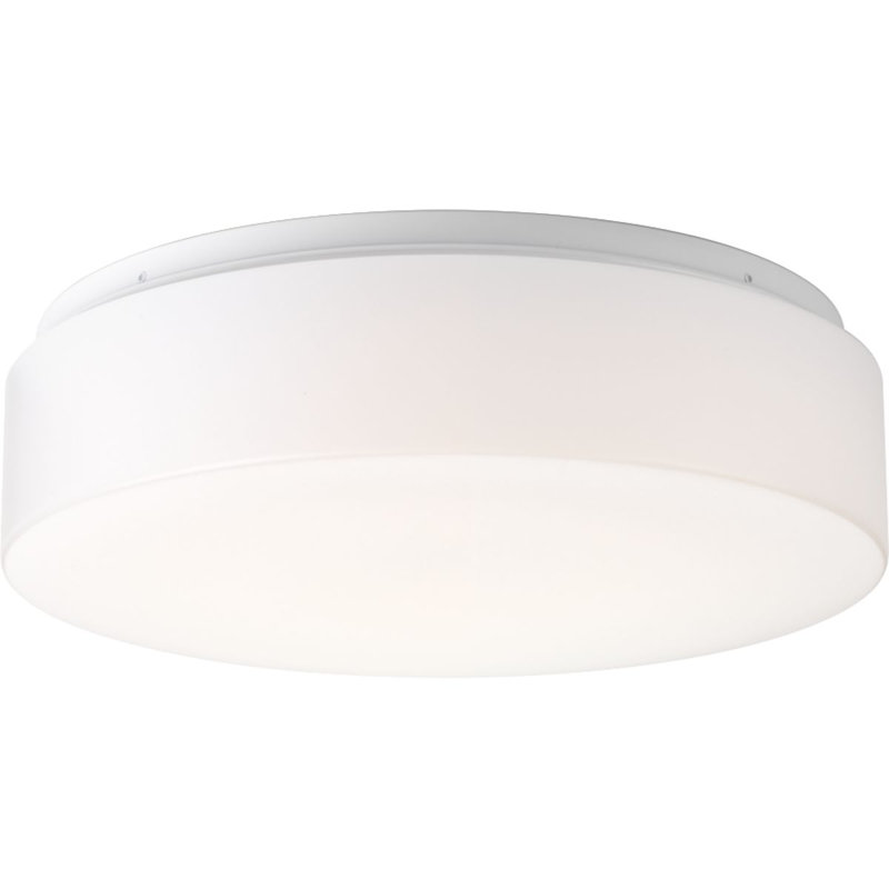 Drums and Clouds LED 13.63" White Flush Mount Ceiling Light, White, 4.13" H x 13.63" W x 13.63" D