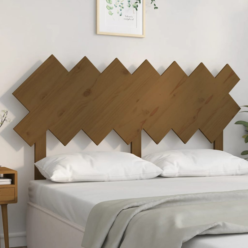 Solid Wood Panel Headboard, 151.5 x 81 cm, Honey Brown