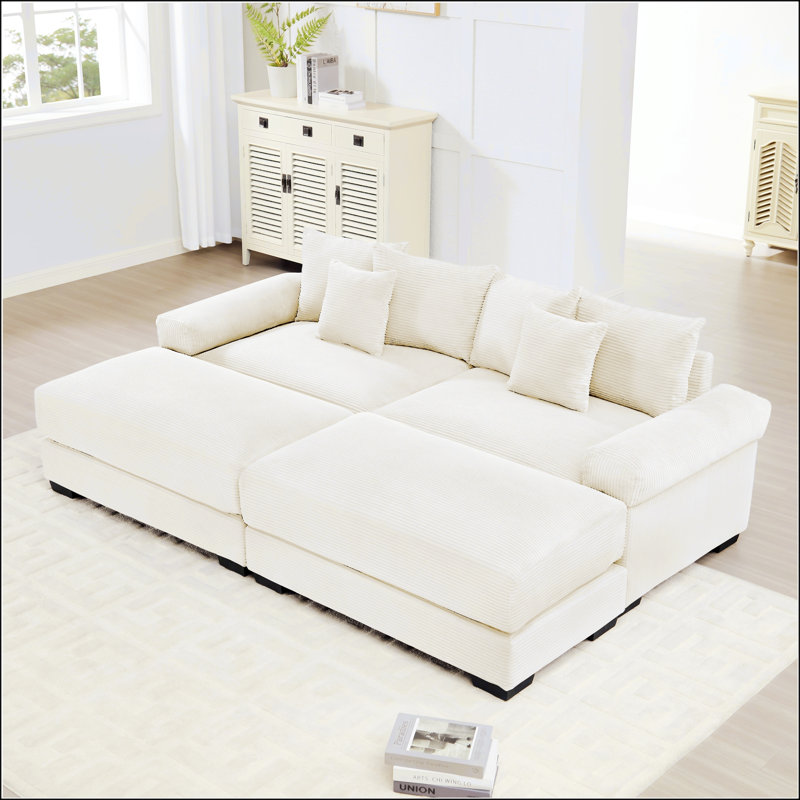 Très grand canapé modulaire Cloud, Crème