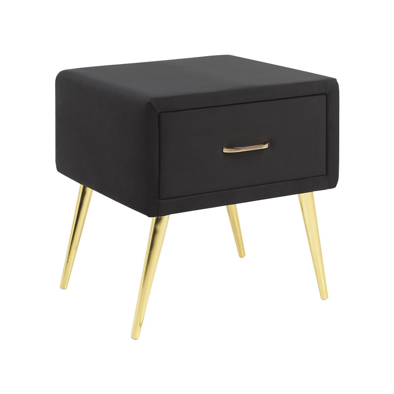 Flossie 46 cm W Bedside Table, Black