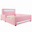 Full Size upholstered platform bed with drawer, LED light strip, USB port, Pink-888466562-888466560