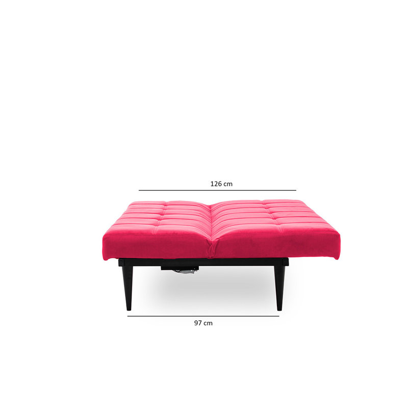 76'' Upholstered Convertible Sofa, Fuchsia