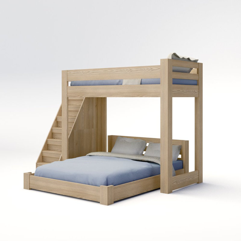Elevated Kids Storage Bed, Full XL/Full XL, Location G, Driftwood