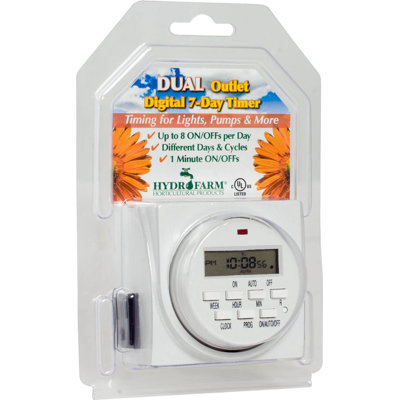 Autopilot 7 Day Dual Outlet Digital Programmable Light Timer Controller, 2 Pack