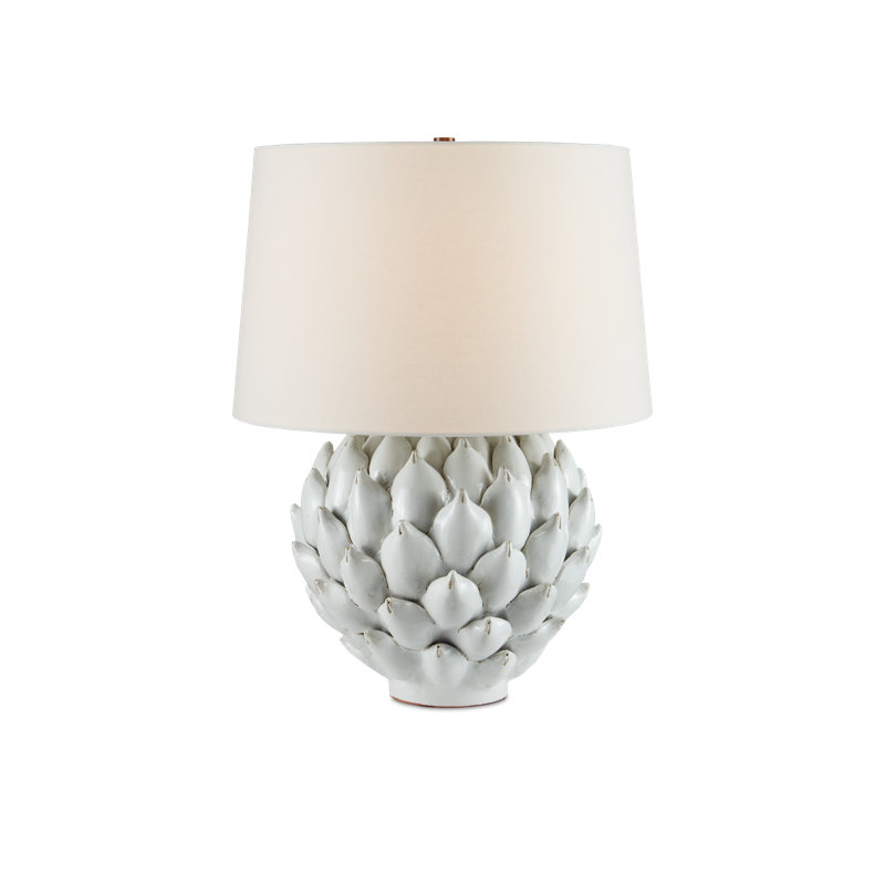 Lampe de table blanche antique 25 po Cynara