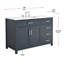 Meuble-lavabo simple 42 po avec plateau en marbre d'ingénierie Shamar-599041469