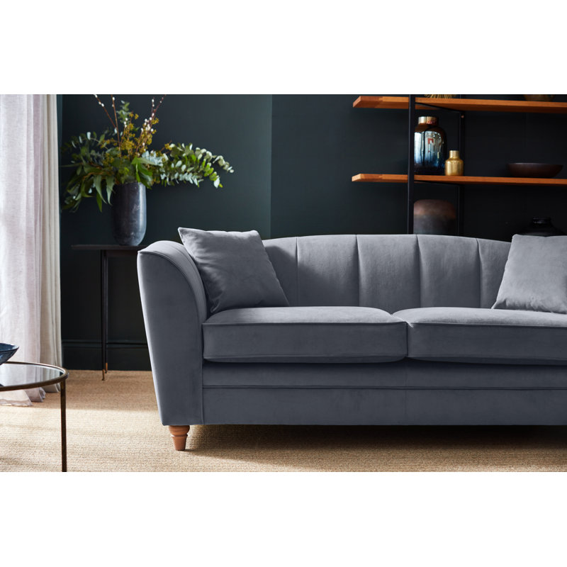 Laverton 194Cm Velvet Flared Arm Sofa, Grey